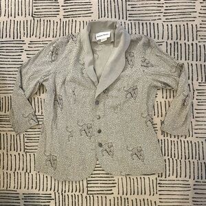Stephanie Thomas vintage grey and black leopard print blazer